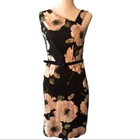 🆕 Nine West Dress Beautiful Black Floral size 10 - Picture 1 of 7